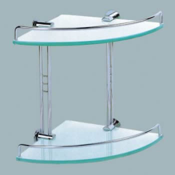 OS1212B Frosted Double Corner Glass Shelf